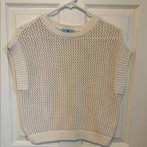 CeCe Cream Knit Top Sleeveless Women's Small